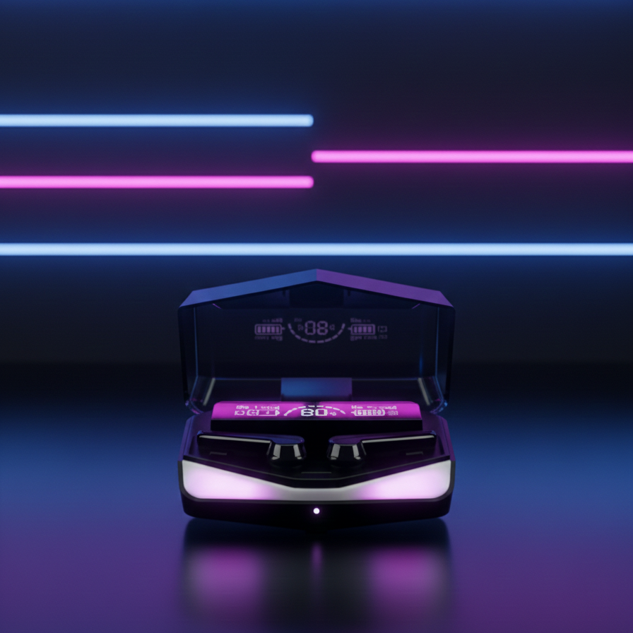 DAMIX M28 TWS Wireless 5.3 Gaming Earbuds with LED Power Display, Dual Mode (Game/Music), Low Latency, and HD Mirror Design View Gallery - Pakistan