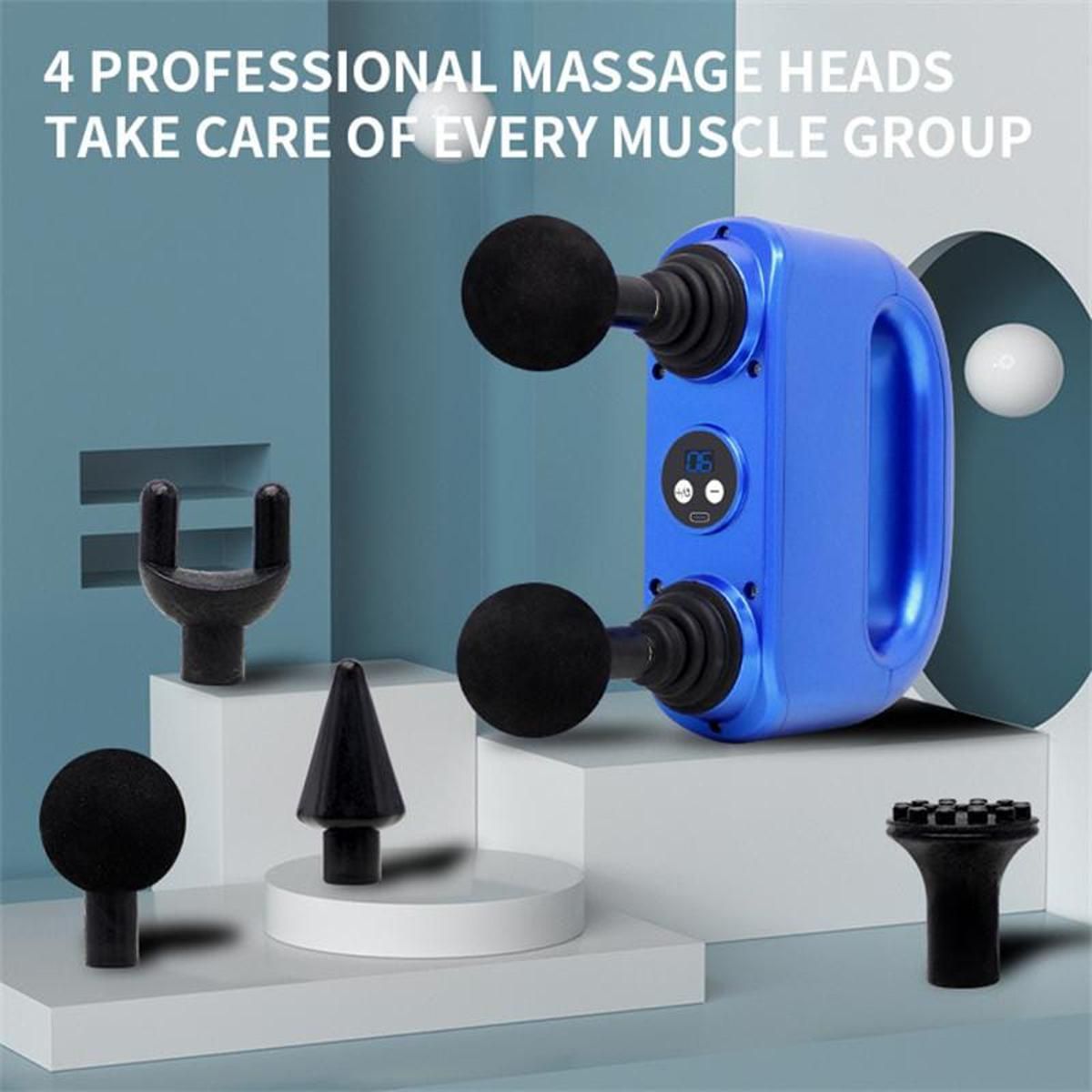 Fitness Muscle Relaxation Massager 6-Gear Adjustment Double Head Fascia Gun Electric Massage Gun View Gallery - Pakistan