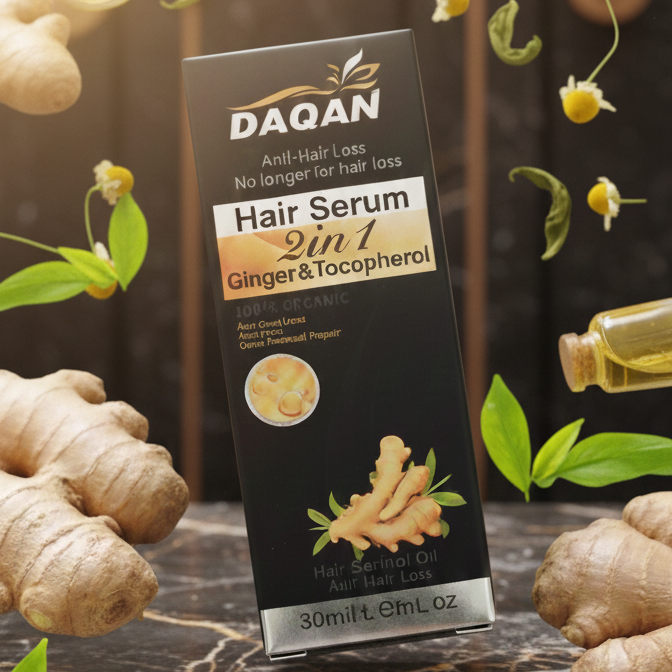 DAQAN 2-in-1 Ginger & Tocopherol Hair Serum: Anti-Hair Loss and Deep Repair Treatment View Gallery - Pakistan