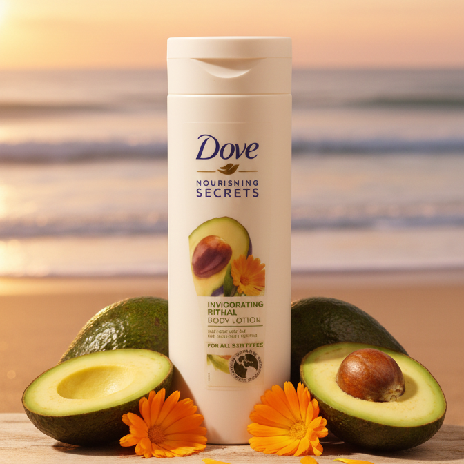 Dove Nourishing Secrets Invigorating Ritual Body Lotion with Avocado Oil and Calendula Extract: A Deeply Hydrating and Revitalizing Skin Care Essential View Gallery - Pakistan