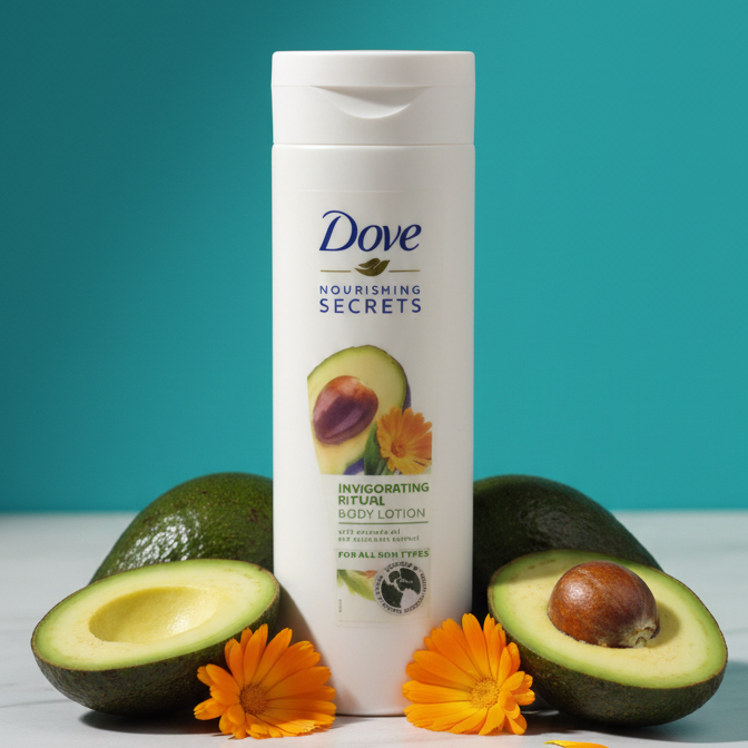 Dove Nourishing Secrets Invigorating Ritual Body Lotion with Avocado Oil and Calendula Extract: A Deeply Hydrating and Revitalizing Skin Care Essential View Gallery - Pakistan