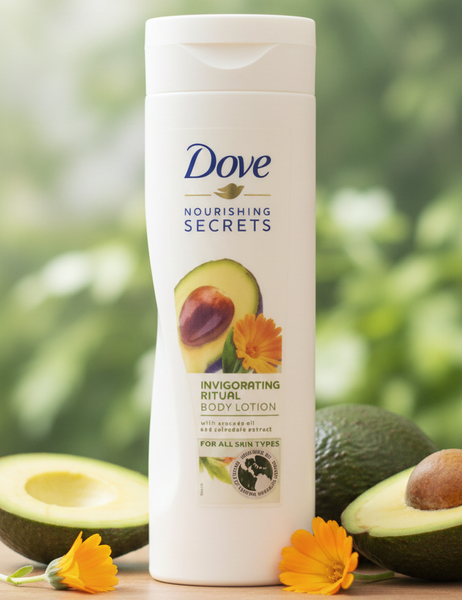 Dove Nourishing Secrets Invigorating Ritual Body Lotion with Avocado Oil and Calendula Extract: A Deeply Hydrating and Revitalizing Skin Care Essential View Gallery - Pakistan