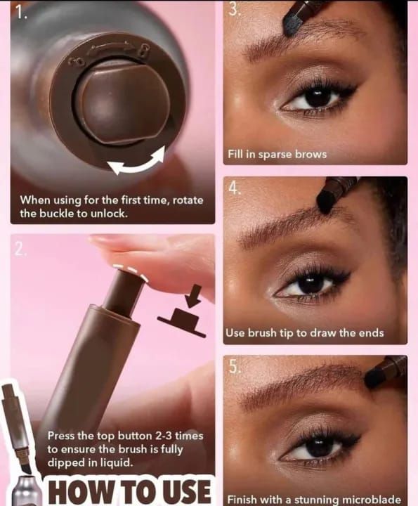 Huxibeauty Brow Fection Angled Brush And Dip Liquid Eyebrow Gel Pen For Daily Makeup Needs View Gallery - Pakistan