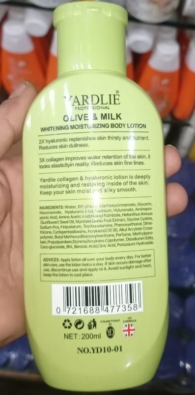 Yardlie Professional Olive Whitening Moisturizing Body Lotion Smooth Application For Skincare - 200ML View Gallery - Pakistan