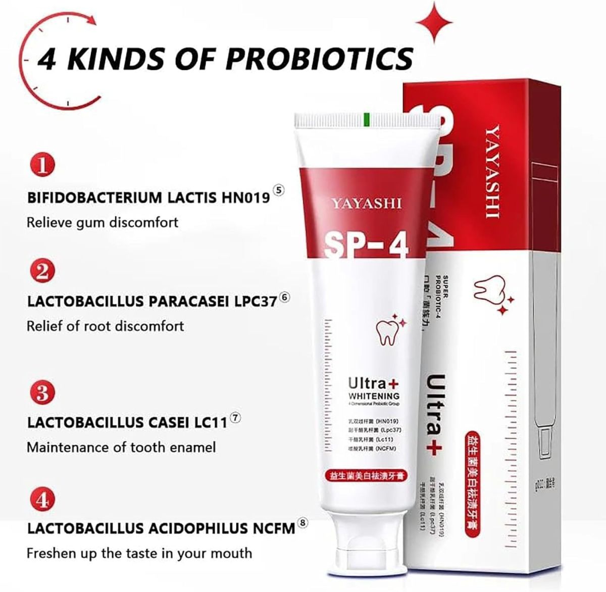 Yayashi SP-4 Ultra Whitening Toothpaste – 150ml Probiotic Stain Remover for Bright, Healthy Teeth View Gallery - Pakistan