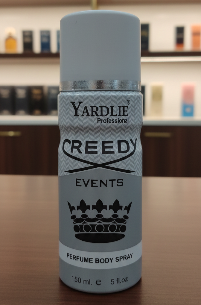 Yardlie Professional CREEDY EVENTS Perfume Body Spray (150ml): Elite, Aromatic Fougere Deodorant for Men.