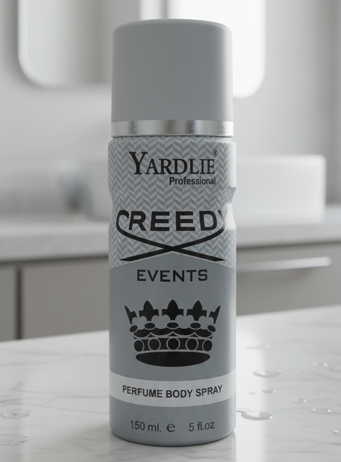 Yardlie Professional CREEDY EVENTS Perfume Body Spray (150ml): Elite, Aromatic Fougere Deodorant for Men. View Gallery - Pakistan