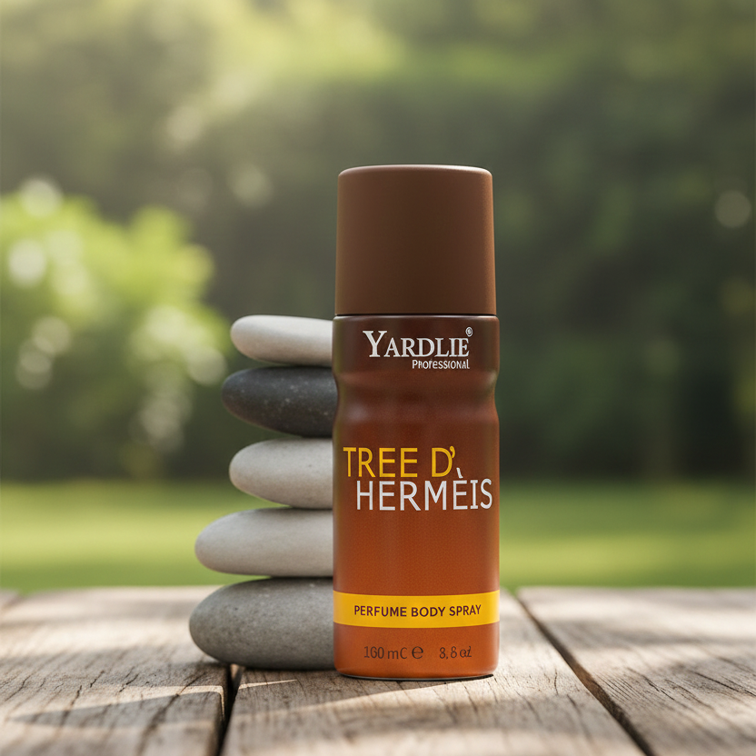 Yardlie Professional TREE D' HERMEIS Perfume Body Spray (150ml): Earthy, Woody, and Elegant Aromatic Deodorant for Men.