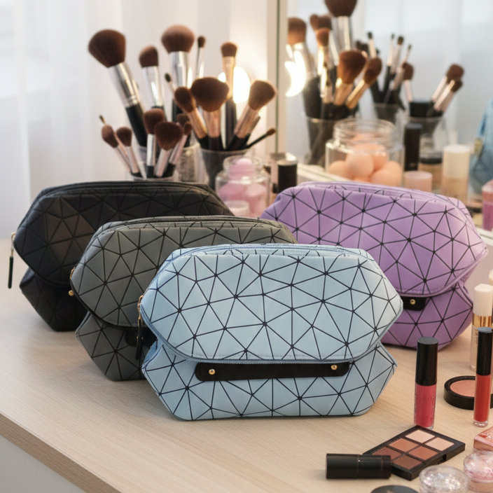 Cosmetic Bag Durable Quality Stylish Design Compact Build Perfect Choice For Daily Makeup Travel And Storage Needs (Random Color) View Gallery - Pakistan