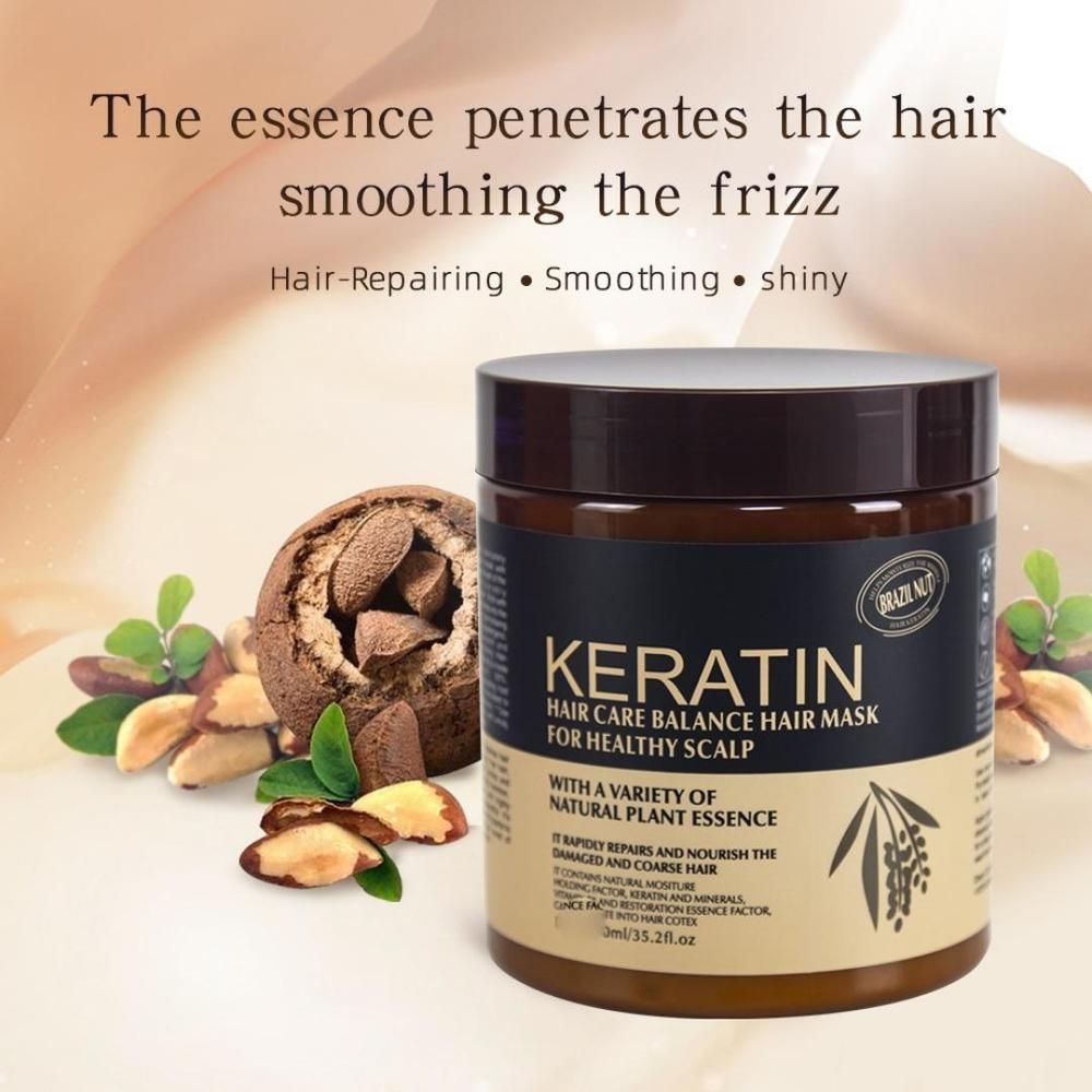 Professional Keratin Hair Repair Mask (300ml): Deep Conditioning Treatment for Frizzy, Damaged, and Chemically Treated Hair.