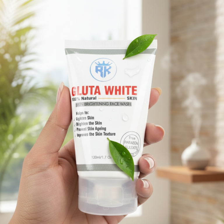 Gluta White 100% Natural Skin Brightening Face Wash – 120ml Gentle Cleanser for Radiant Skin
