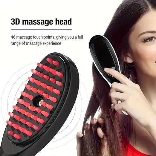 Electric Massage Comb – Blue &amp; Red Light Therapy, Vibration Brush, Spray &amp; Negative Ion Scalp Massager (Rechargeable)