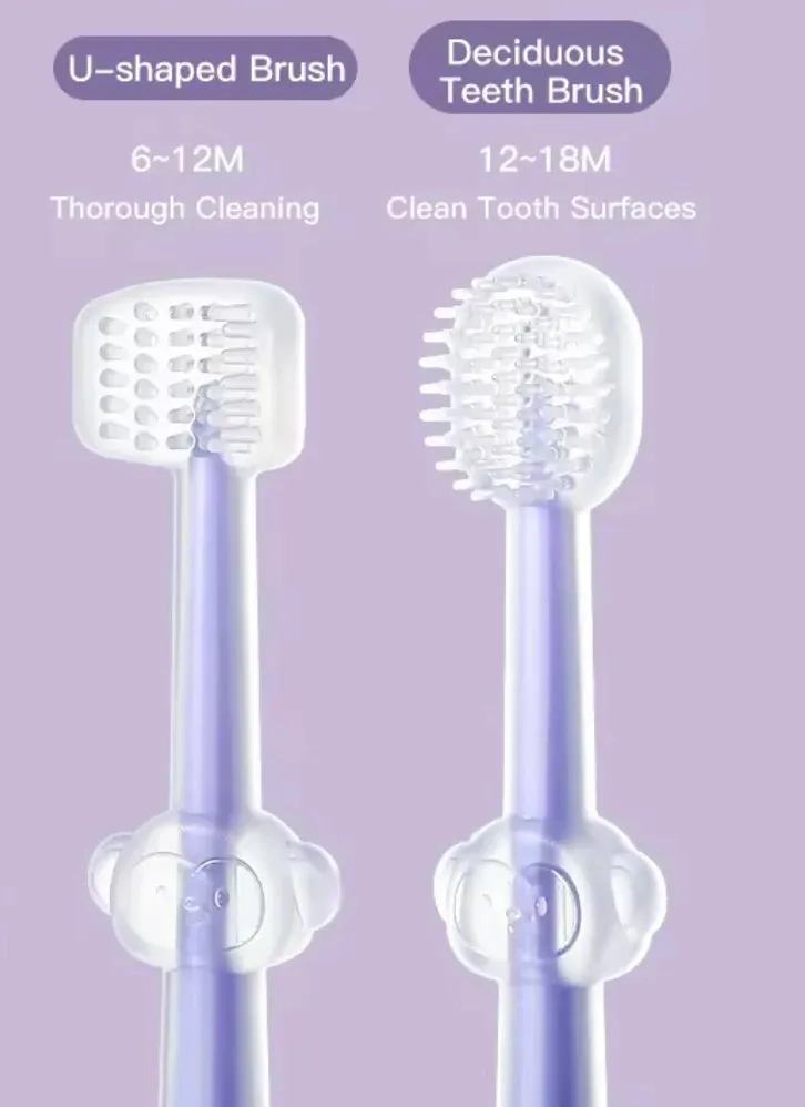 Infant Baby Silicone Toothbrush &amp; Tongue Cleaner – Pack of 2 with PP Storage Box for Oral Care