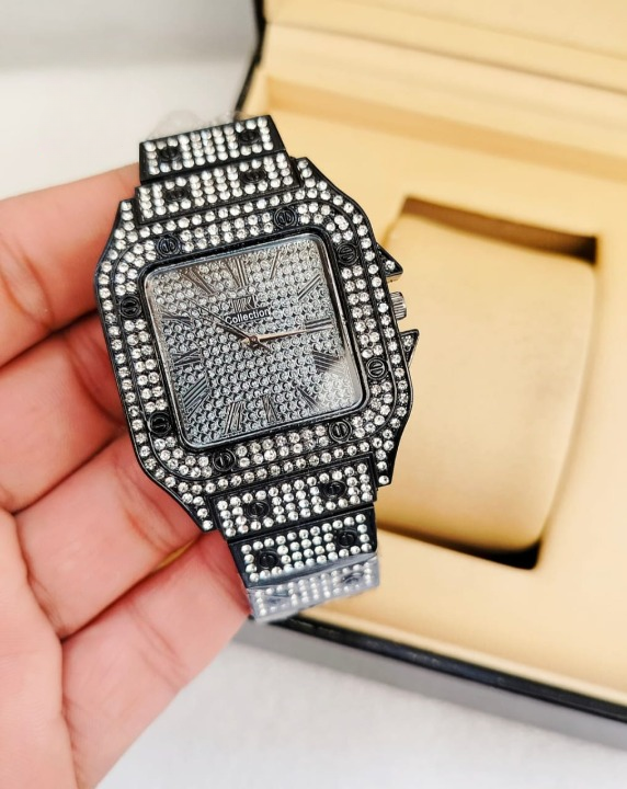 Ladies Stylish Stone Watch – Elegant Wristwatch with Sparkling Stones, Fashion Accessory for Daily Wear & Occasions View Gallery - Pakistan