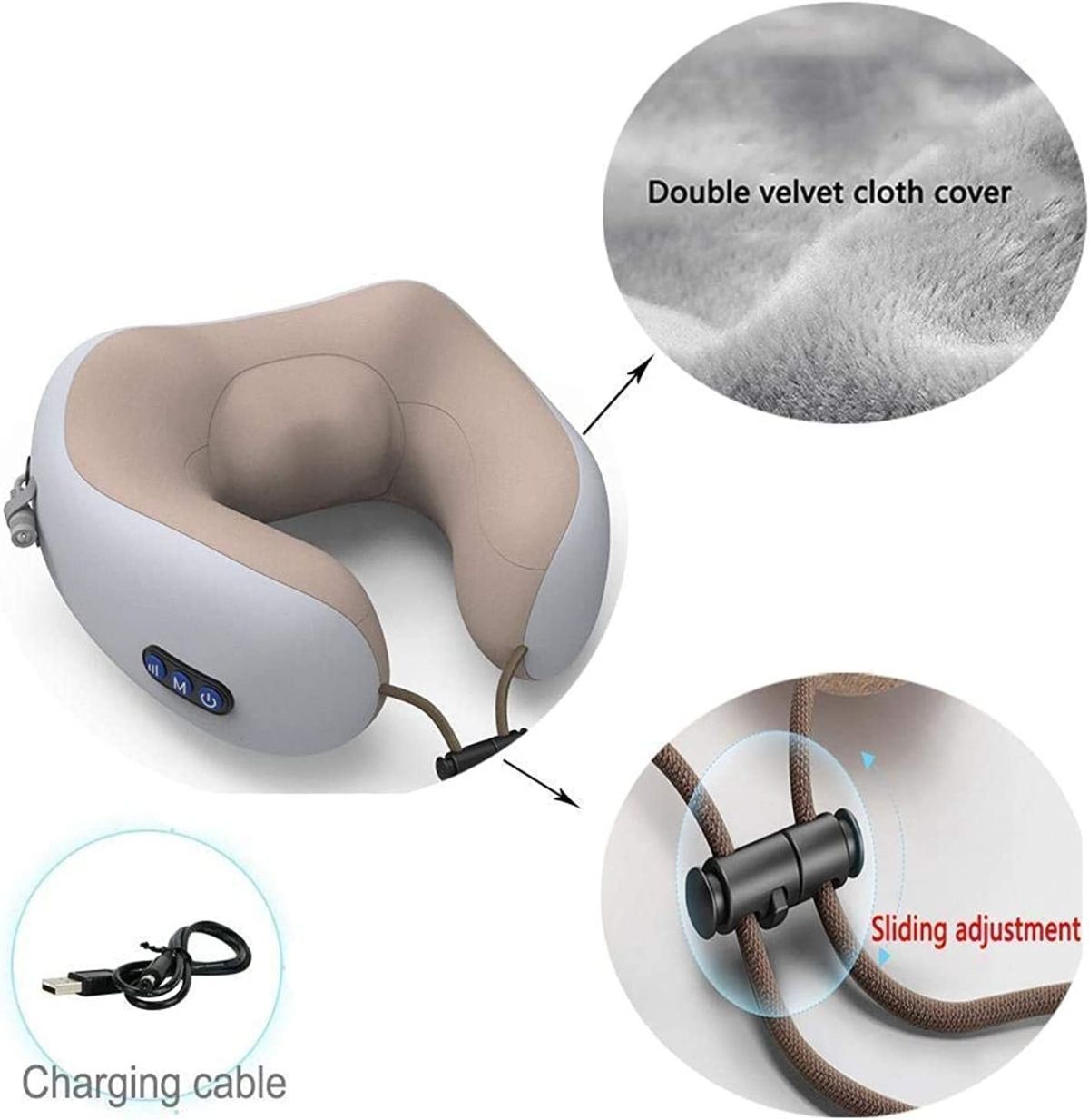 Rechargeable Neck Massager U-Shaped Pillow – Multifunctional Portable Shoulder & Cervical Relaxing Massage for Home, Car, Outdoor View Gallery - Pakistan