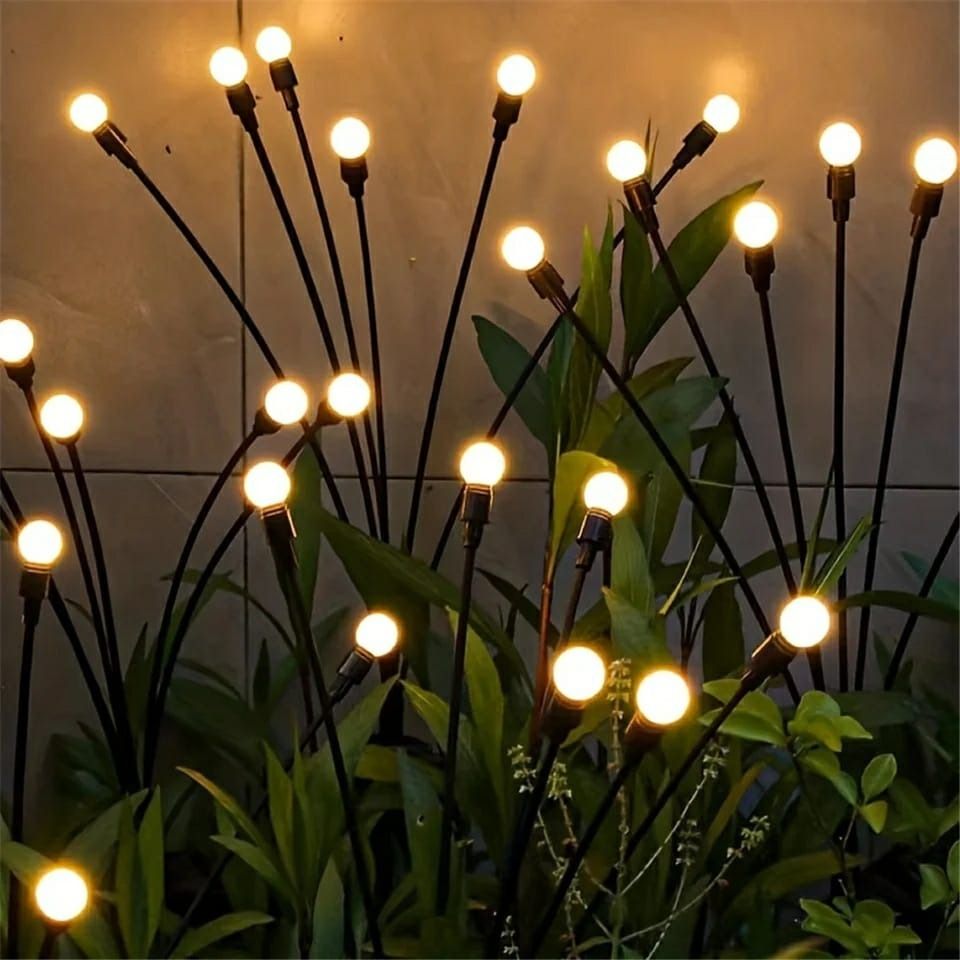 Garden Lights – New Upgraded Solar Powered Firefly Lights, Outdoor Waterproof Vibrant Decorative Lighting for Home &amp; Garden (Warm Light)