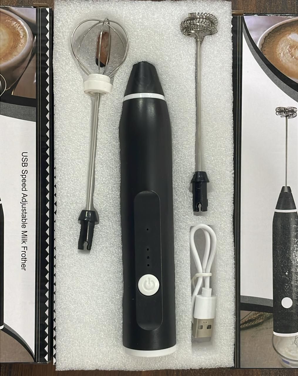 Rechargeable Coffee Beater (Big Box) | 2-in-1 Coffee &amp; Egg Beater | 3-Speed Electric Frother &amp; Mixer