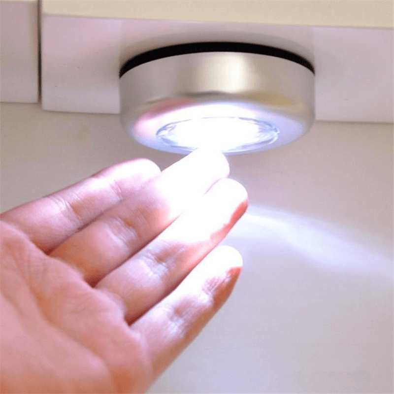LED Tap Light Self Adhesive | Battery Power Cabinet Light | Tap Touch Night Lamp (1 Piece) View Gallery - Pakistan