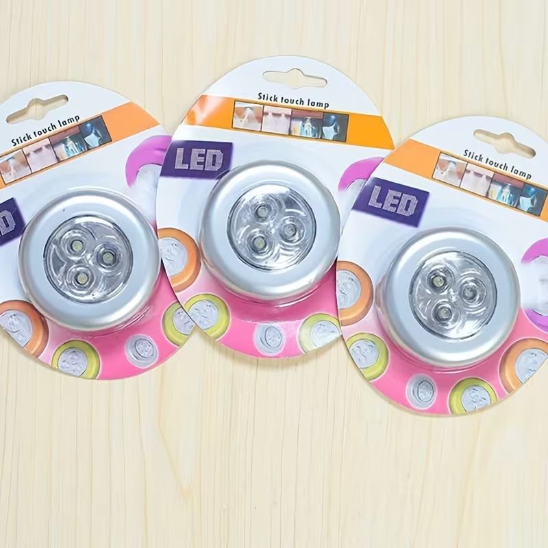 LED Tap Light Self Adhesive | Battery Power Cabinet Light | Tap Touch Night Lamp (1 Piece) View Gallery - Pakistan