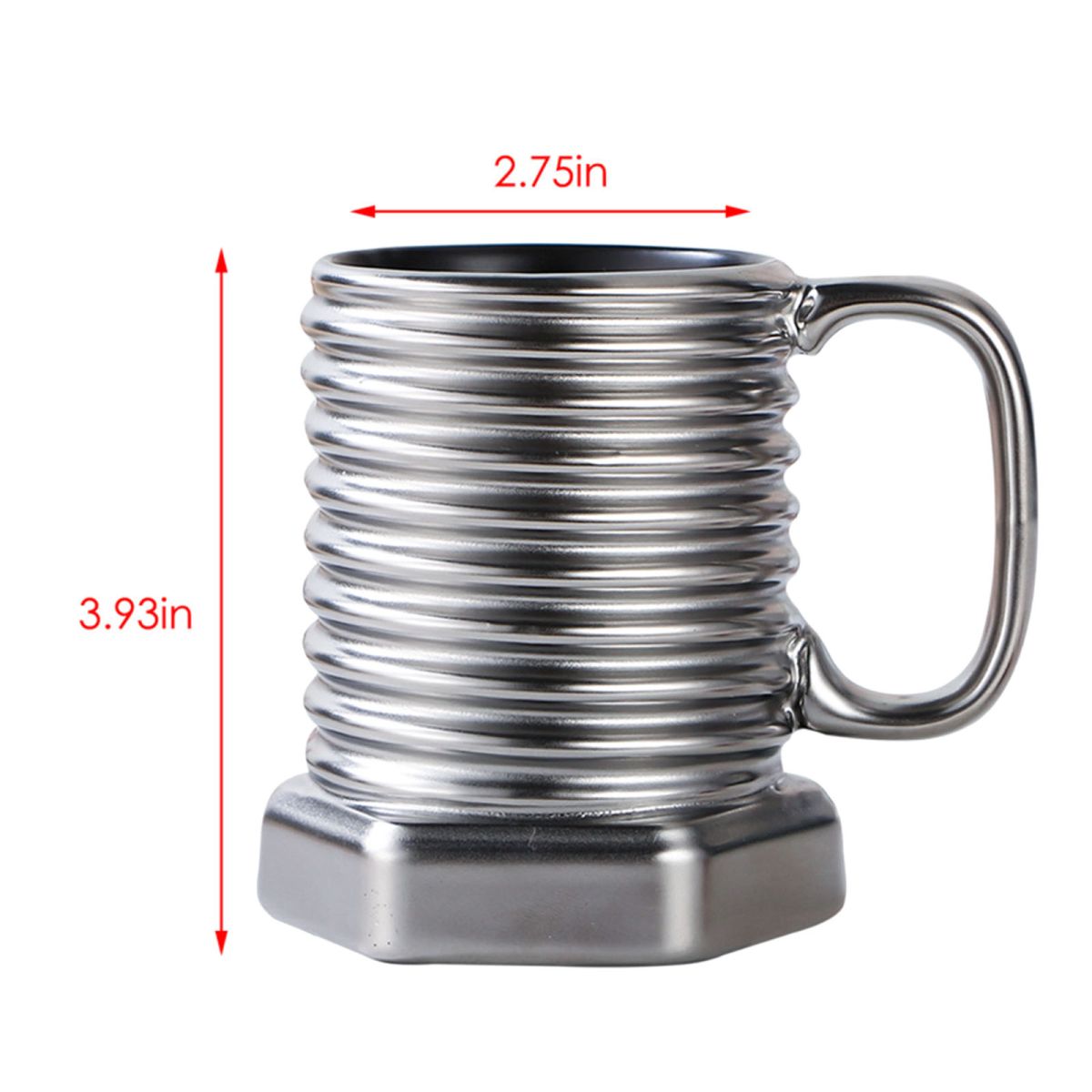 Screw Shape Ceramic Coffee Mug: Unique 3D Porcelain Tea Cup with Sculptural Twist Design. View Gallery - Pakistan