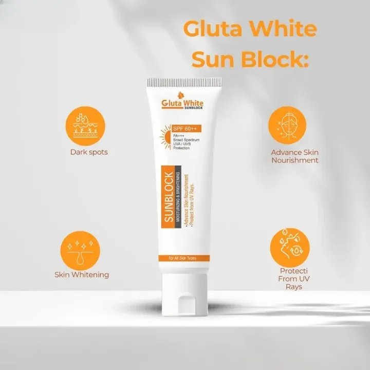 Gluta White Sunblock – Whitening & UV Protection Sunscreen (All Skin Types) View Gallery - Pakistan