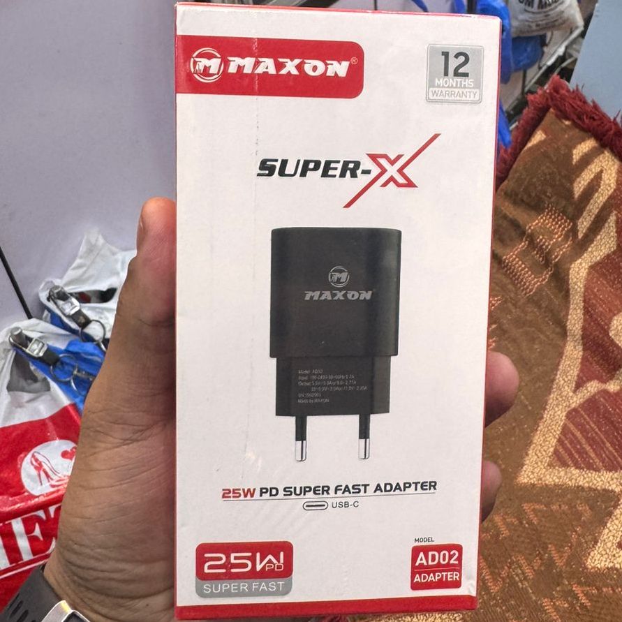 Maxon AD02 25W Adapter Power 25WPD Fast Charger Compatible For IOS Android Mobile Phones Electric Leakage Protection Temperature Protection (Without Cable) View Gallery - Pakistan