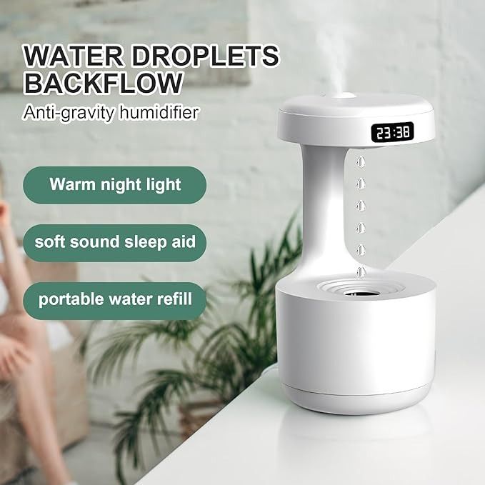 Smooth Sailing Antigravity Humidifier With Ultra-Quiet Performance, Water Drop Light Effects (Random Color) View Gallery - Pakistan