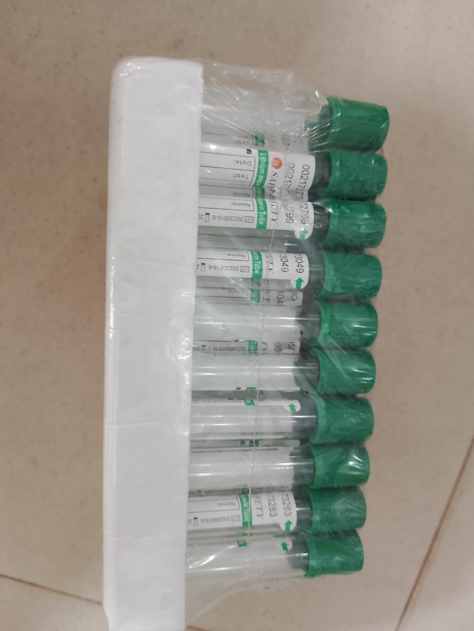 SAFETY Lithium Heparin Vacuum Blood Collection Tubes (Glass, 3ml, 13x75mm) - Pack of 100 View Gallery - Pakistan
