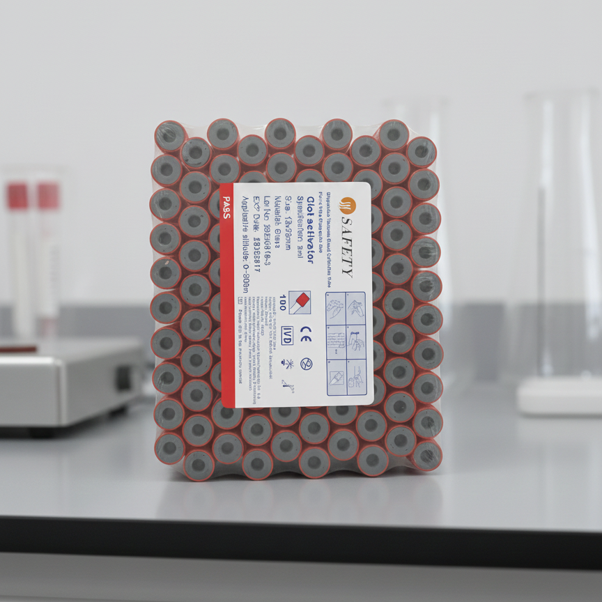 SAFETY Clot Activator Vacuum Blood Collection Tubes (Glass, 3ml, 13x75mm) - Pack of 100 View Gallery - Pakistan
