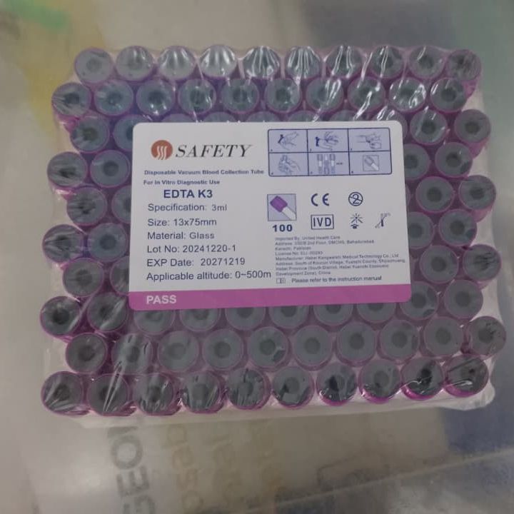 100Pcs Safety Blood Collection Tube erfect Choice For Medical Blood Storage And Laboratory Needs - 3ML View Gallery - Pakistan