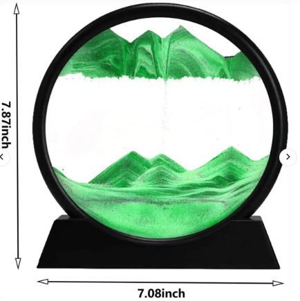 3D Dynamic Moving Sand Art Table Lamp with Wooden/Metal Stand: LED Sandscape Quicksand Night Light for Relaxing Home Decor. This Mesmerizing View Gallery - Pakistan