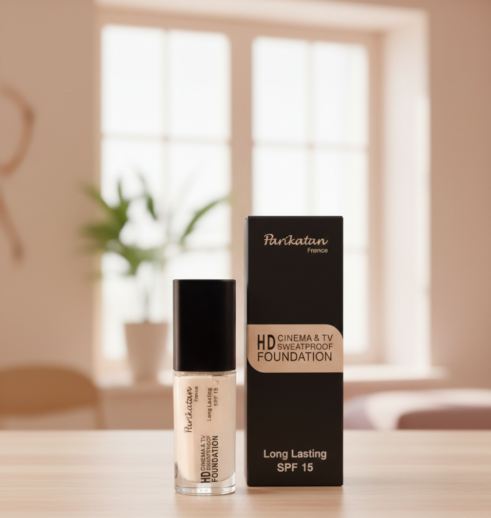 Parkistan France HD Cinema &amp; TV Sweatproof Foundation – Long Lasting, SPF 15, Full Coverage Makeup