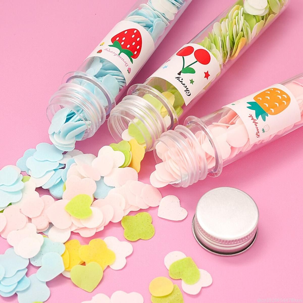 120pcs Disposable Paper Flower Soap Tube – Portable Handwash Sheets for Kids &amp; Adults | Travel-Friendly Pocket Soap Flakes