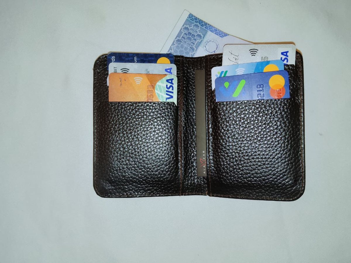 Unisex Slim Cow Leather Wallet – Brown | Minimalist Bifold Card & Cash Holder View Gallery - Pakistan