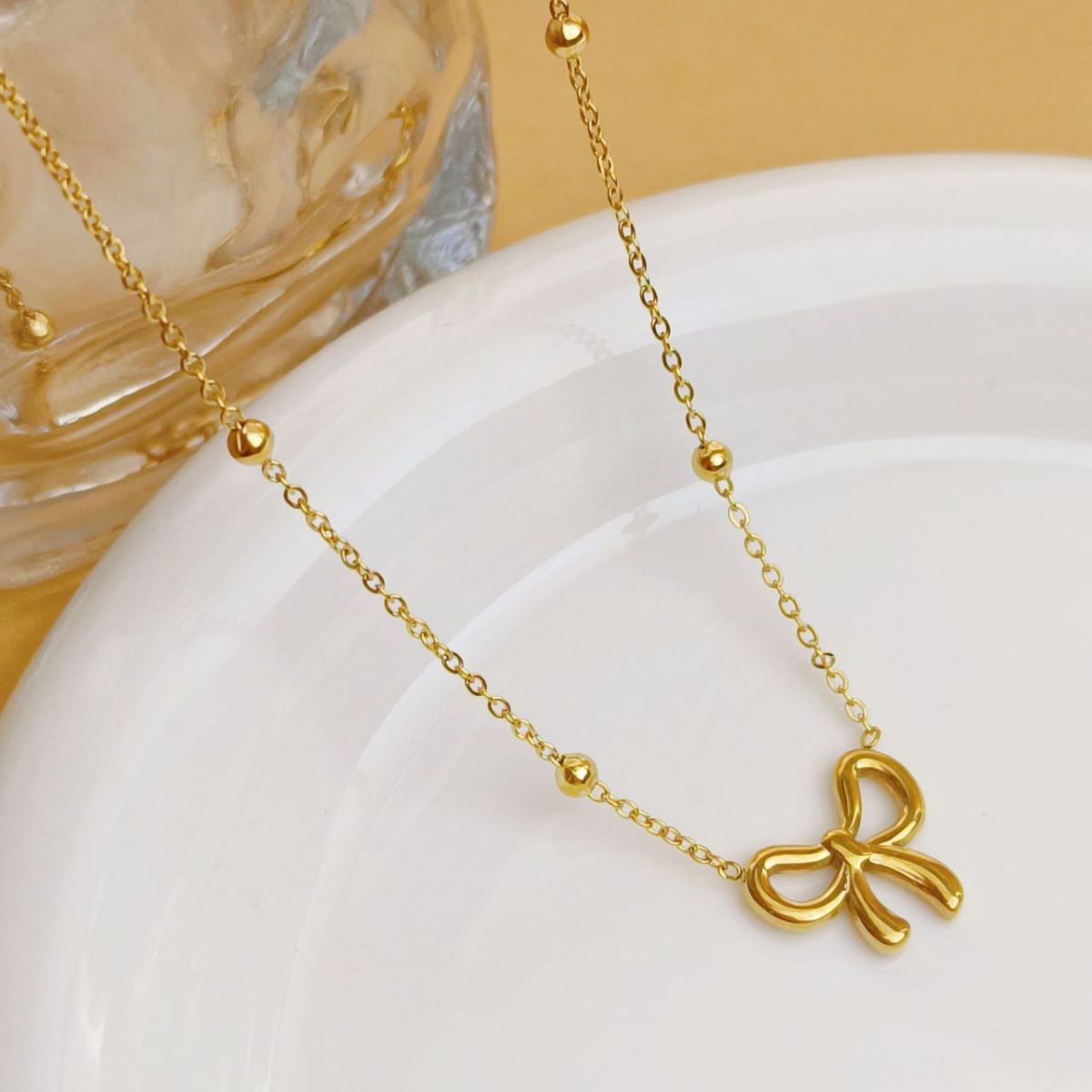 QCT-176 Knot Shape Ball Stainless Steel Necklace – Elegant Jewellery, Stylish Accessory for Women View Gallery - Pakistan