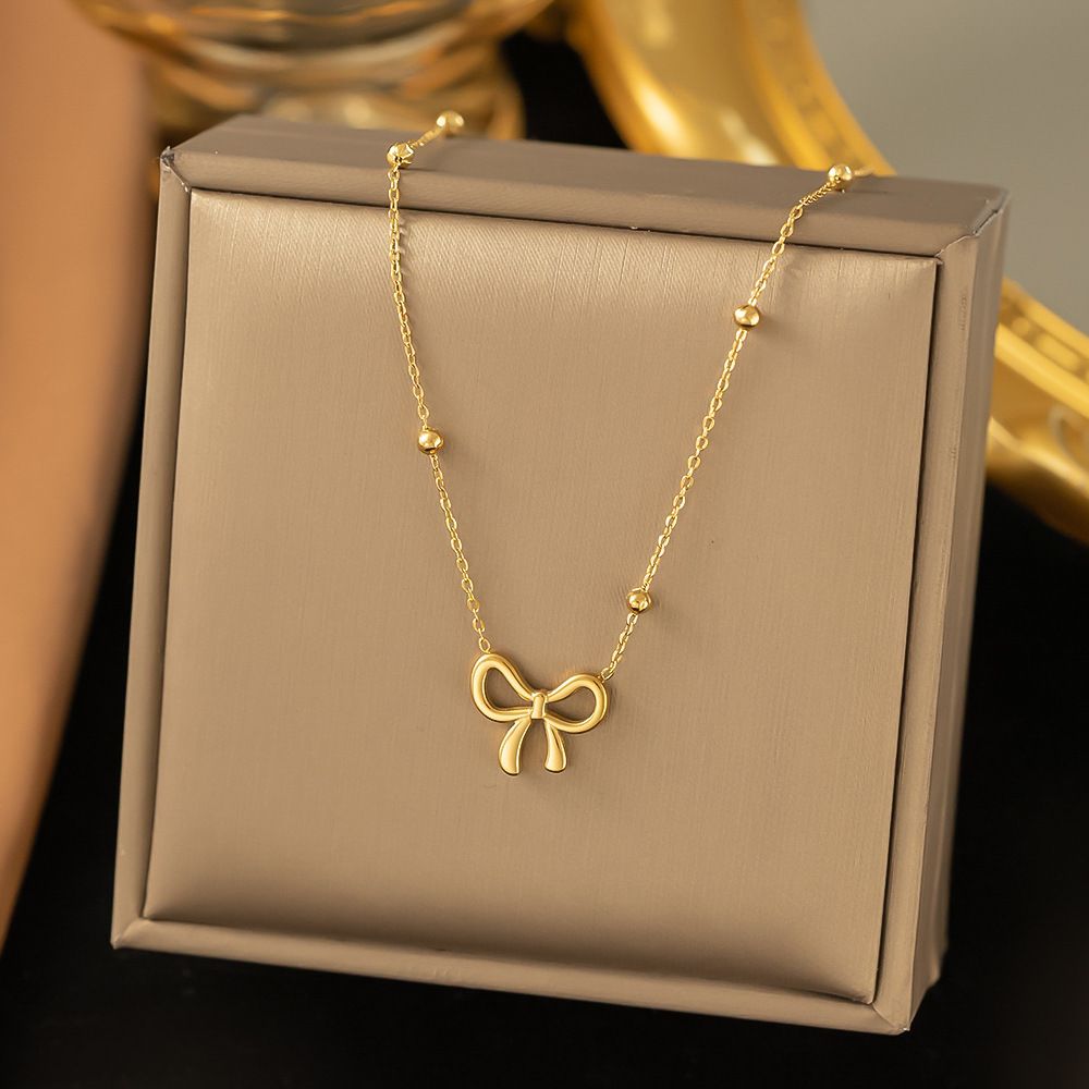 QCT-176 Knot Shape Ball Stainless Steel Necklace – Elegant Jewellery, Stylish Accessory for Women View Gallery - Pakistan