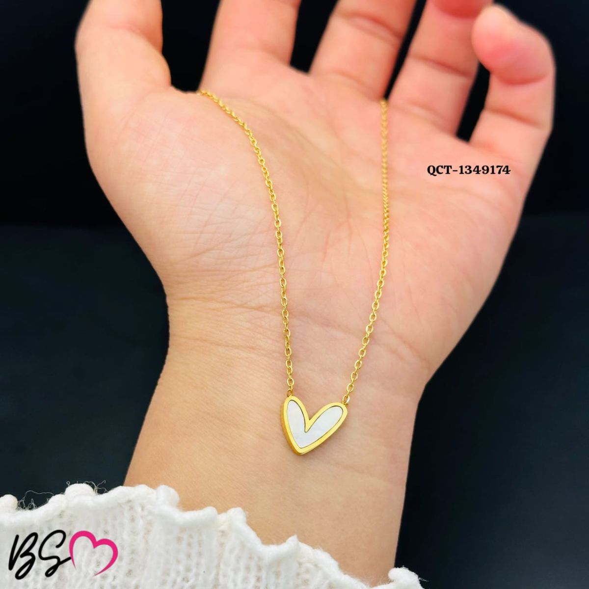 QCT-174 Mini Heart Stainless Steel Necklace – Elegant Jewellery, Stylish Accessory for Women View Gallery - Pakistan