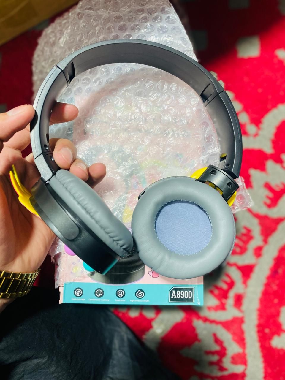 SAMONPOW Kids Bluetooth Headphones – Wireless, Noise-Cancelling, with Microphone | Soft Silicone On-Ear Headphones for School, Travel, Tablet & Phone (random colour) View Gallery - Pakistan