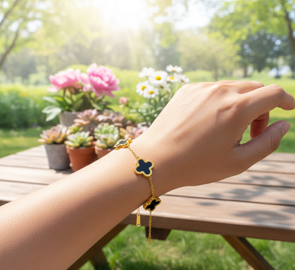 QXT-134 Clover Bracelet – Stainless Steel | Elegant & Durable Accessory View Gallery - Pakistan
