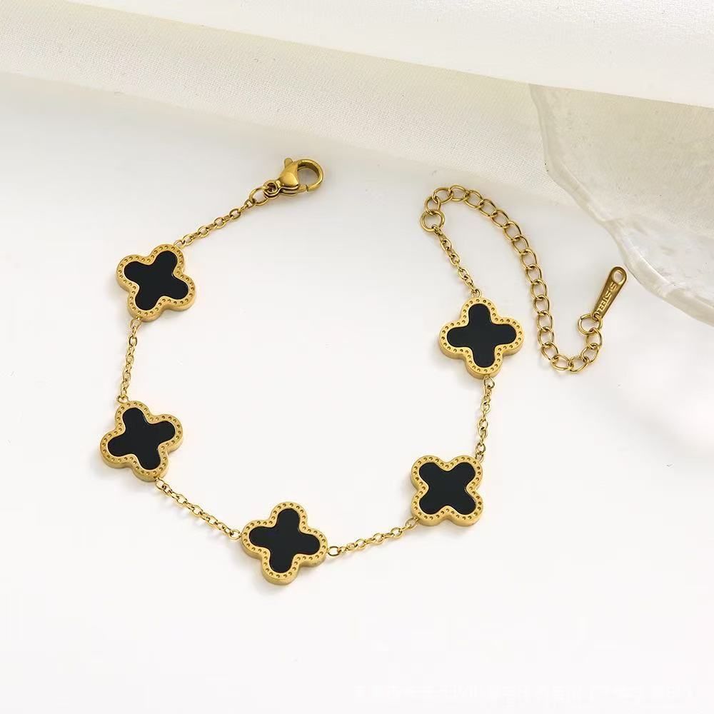 QXT-134 Clover Bracelet – Stainless Steel | Elegant & Durable Accessory View Gallery - Pakistan