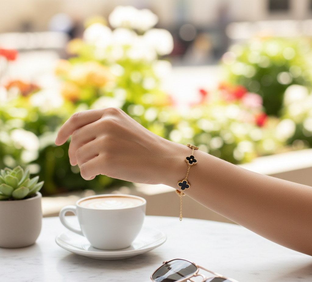 QXT-134 Clover 2-in-1 Bracelet – Stainless Steel | Versatile & Stylish Accessory View Gallery - Pakistan