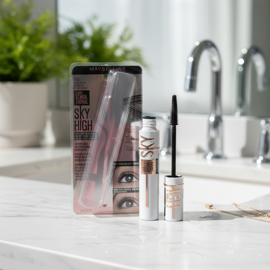 Maybelline Lash Sensational Sky High Waterproof Mascara – 810 Blackest Black | Full Volume, Limitless Length, Bamboo-Infused, Flex Tower Brush View Gallery - Pakistan
