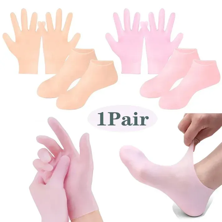 Combo Deal Silicon Gloves And Silicon Socks Durable Quality Comfortable Fit Soft Texture Perfect Choice For Skin Care Relaxation Travel And Household Need View Gallery - Pakistan
