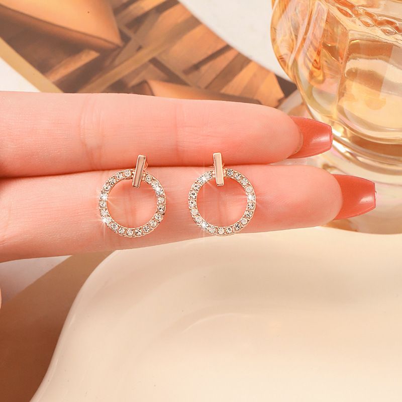 ZVT-168 Circle Zircon Korean Earrings – Elegant Fashion Jewellery, Stylish Accessory for Women