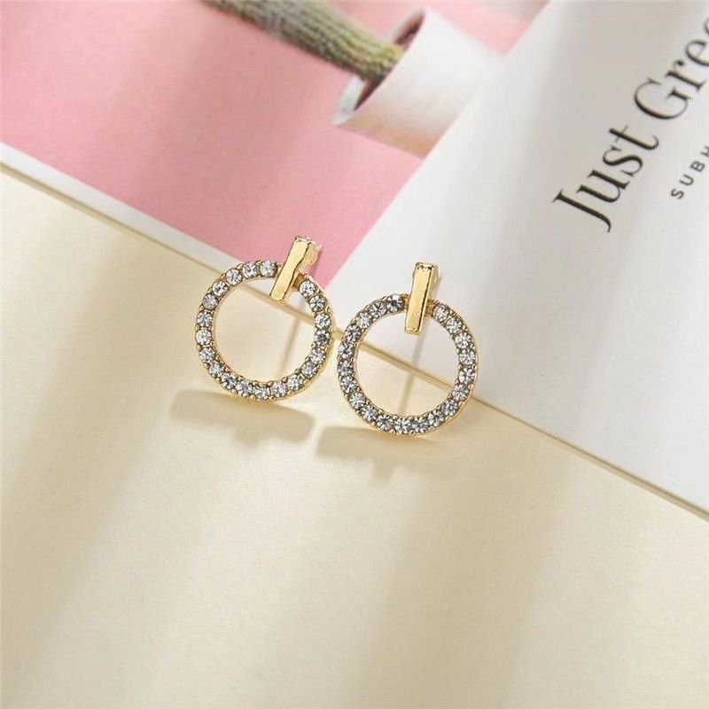 ZVT-168 Circle Zircon Korean Earrings – Elegant Fashion Jewellery, Stylish Accessory for Women View Gallery - Pakistan