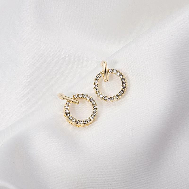 ZVT-168 Circle Zircon Korean Earrings – Elegant Fashion Jewellery, Stylish Accessory for Women View Gallery - Pakistan
