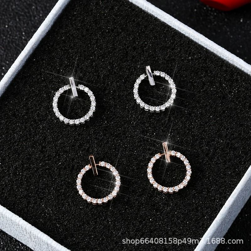 ZVT-168 Circle Zircon Korean Earrings – Elegant Fashion Jewellery, Stylish Accessory for Women View Gallery - Pakistan
