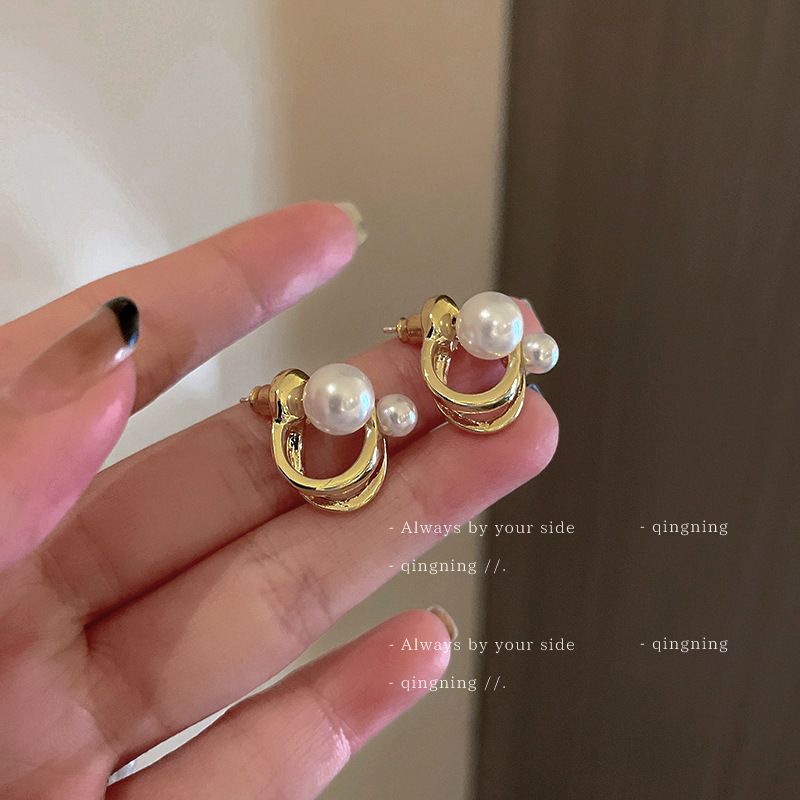 ZVT-167 Korean Pearl Circle Earrings – Elegant Fashion Jewellery, Stylish Accessory for Women
