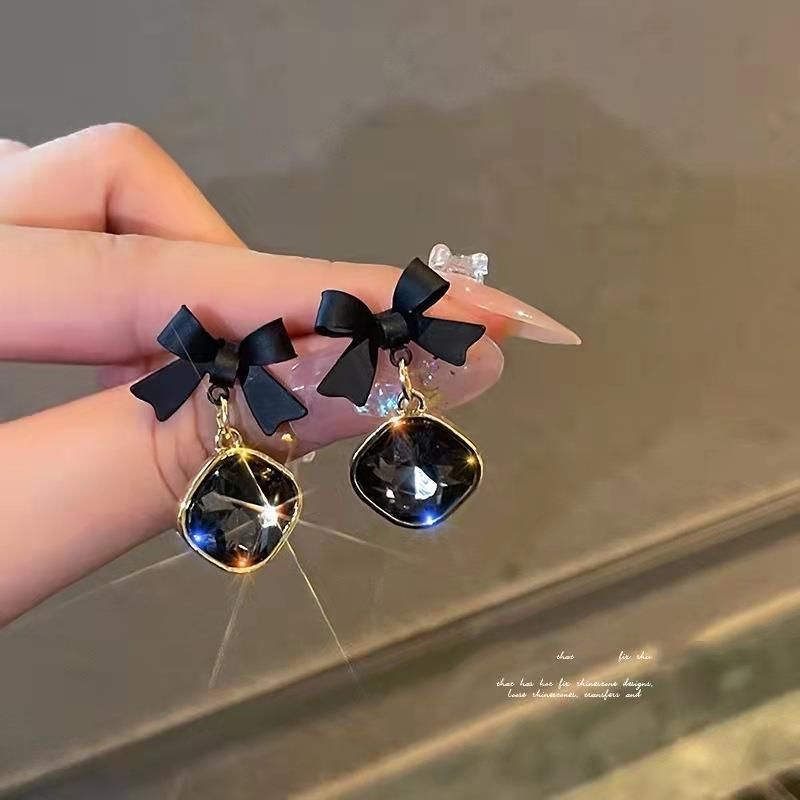 AWJ-166 Bow Shape Korean Earrings – Elegant Fashion Jewellery, Stylish Accessory for Women View Gallery - Pakistan