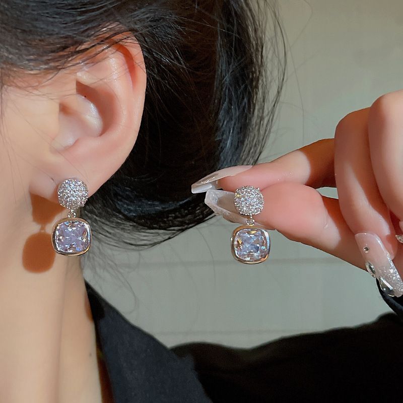 ZJE-163 Korean Zircon Crystal Earrings – Elegant Design, Stylish Fashion Jewellery for Women